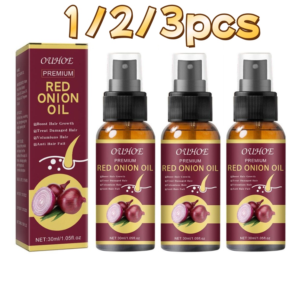 Hair Care With Rice Water - 1/2/3pcs Red Onion Essential Oil Spray