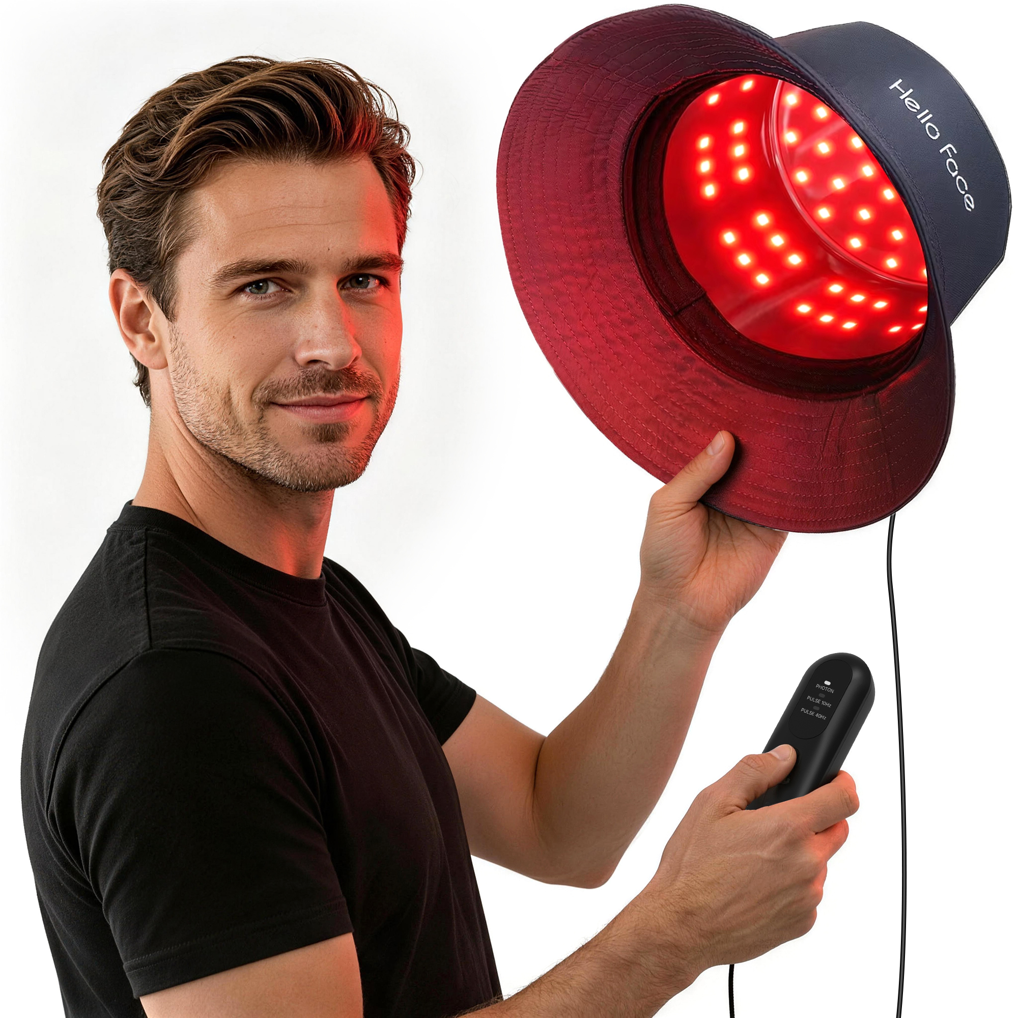 Hair Care With Protein - T100-W Rechargeable Hair Growth Bucket Hat