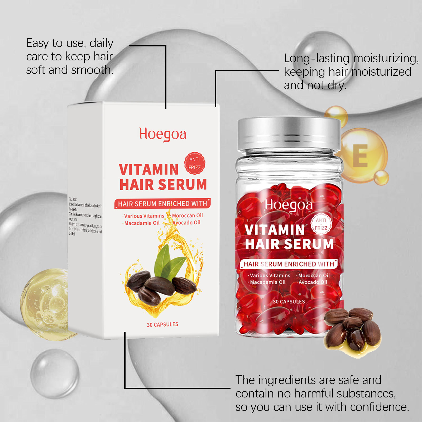 Hair Care With Protein - Vitamin Hair Care Serum Capsules Increase