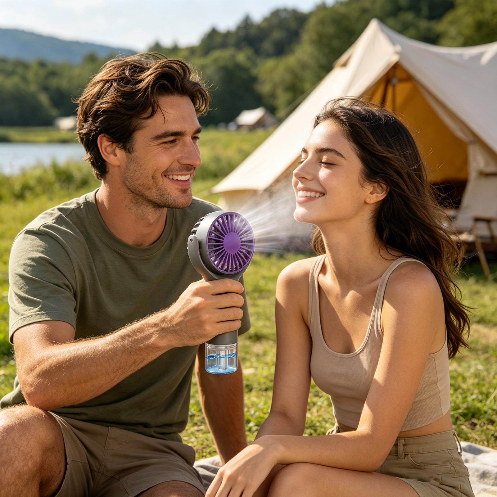 Portable Fan with Mist USB Cha - Hair Care Spray recensie en prijs