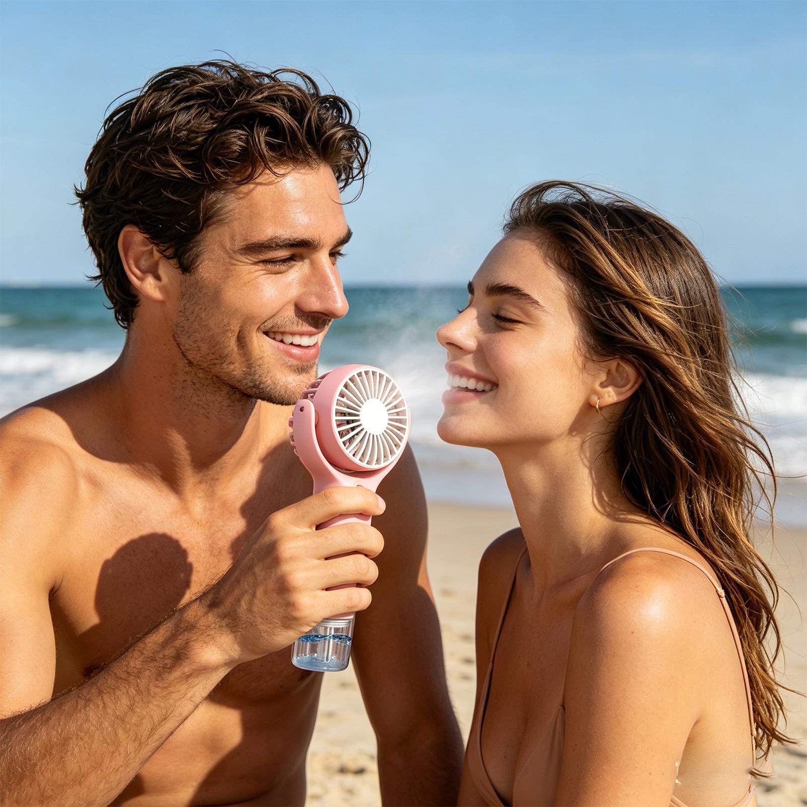 Portable Fan with Mist USB Cha - Hair Care Spray recensie en prijs