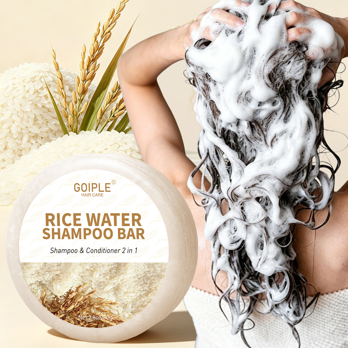 Natural Rice Water Shampoo Bar - Hair Care With Rice Water recensie en prijs