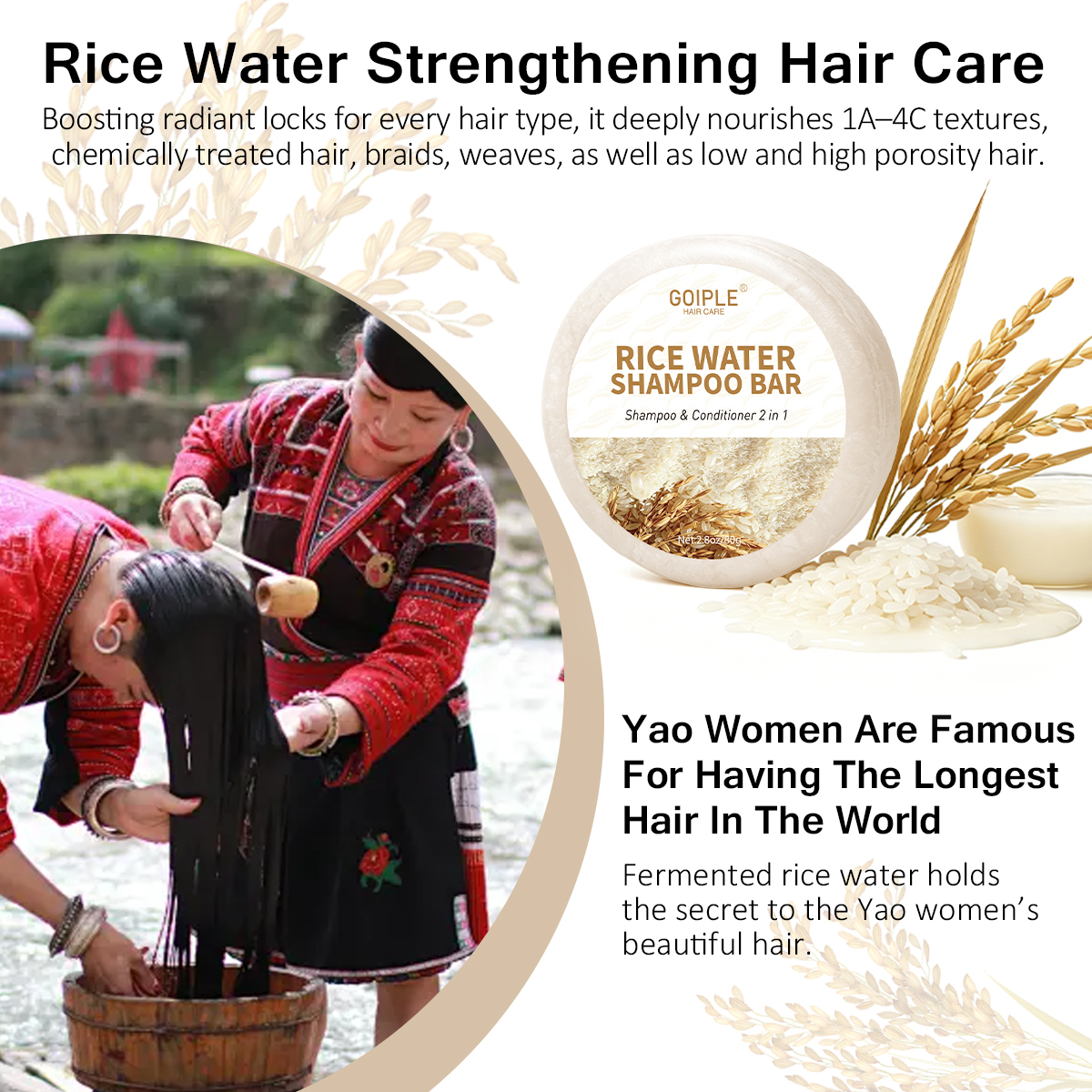 Natural Rice Water Shampoo Bar - Hair Care With Rice Water recensie en prijs