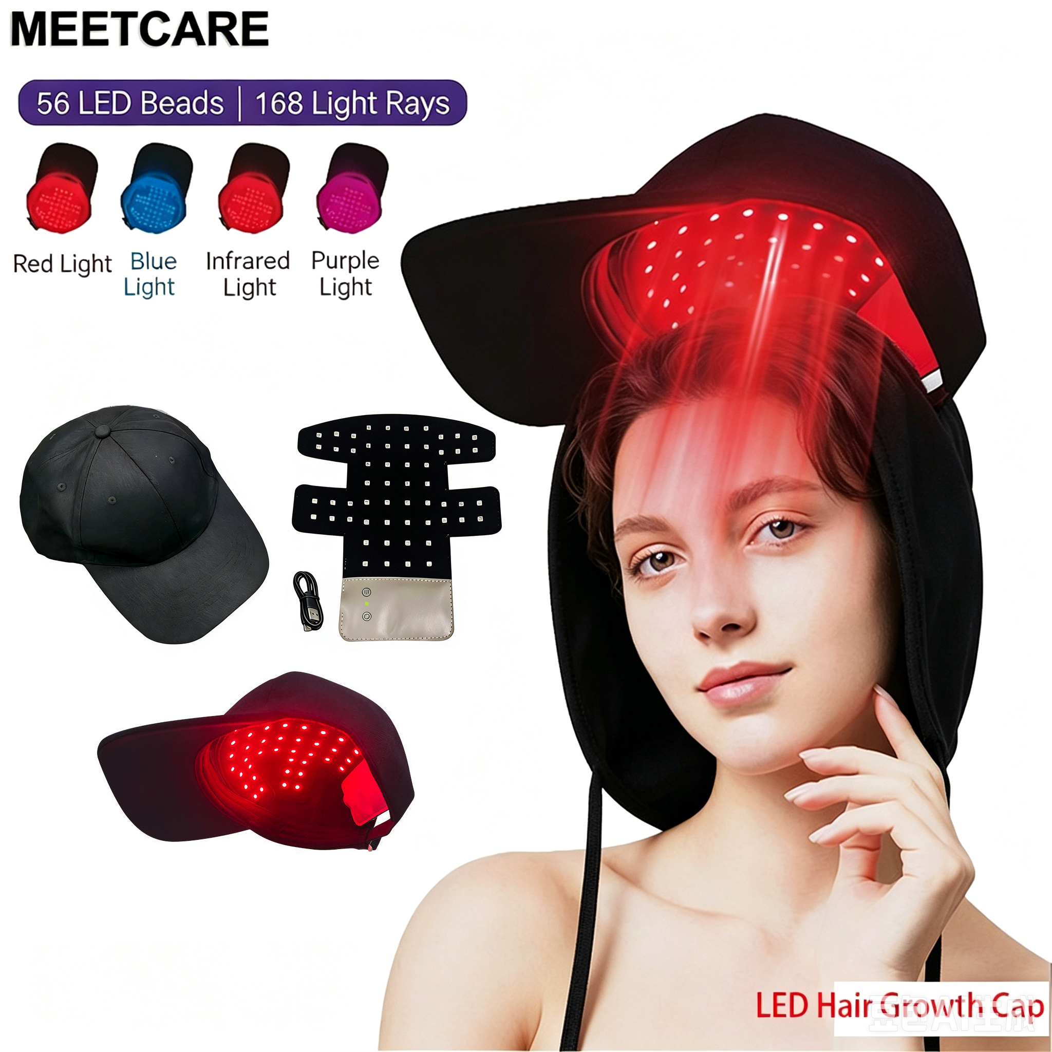 LED Hair Growth Helmet Cap wit - Hair Care With Protein recensie en prijs