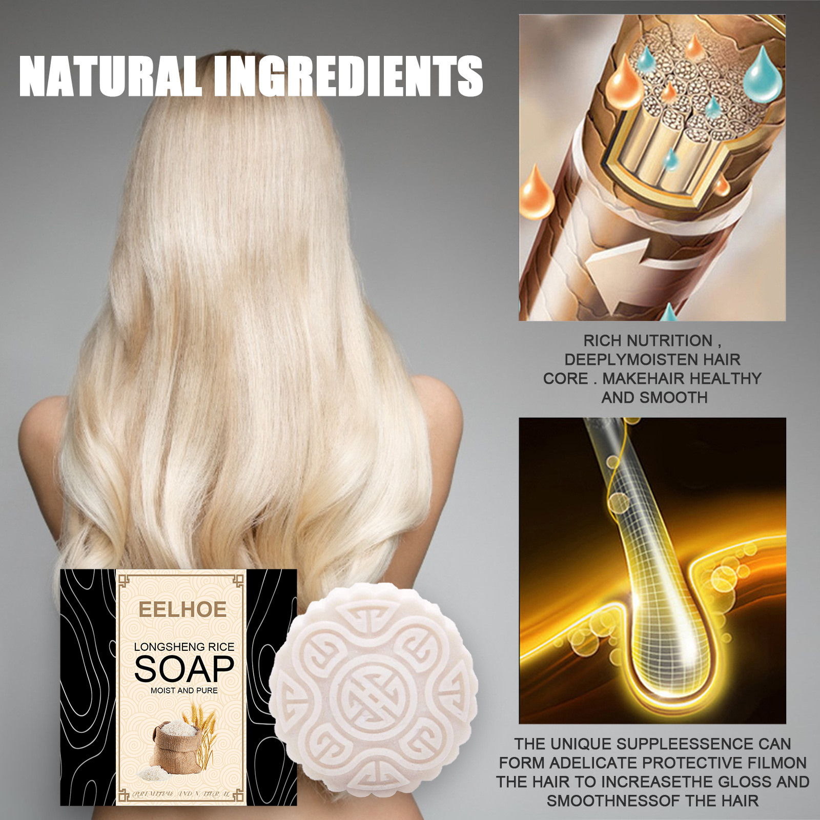 EELHOE Rice Soap Shampoo Handc - Hair Care With Rice Water recensie en prijs